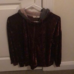 Burgundy gilded intent velvet pullover